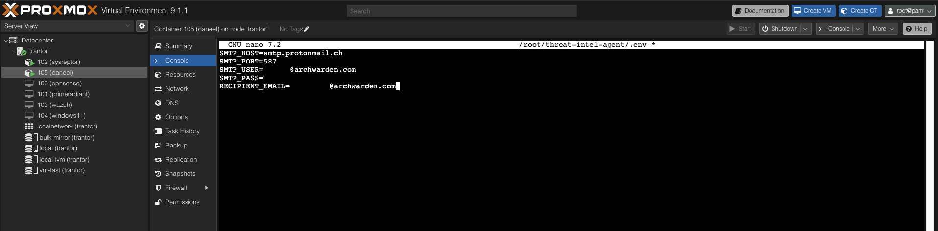 .env file configured on daneel