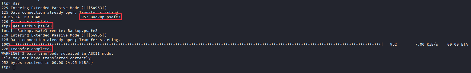 Downloading Backup.psafe3 via FTP