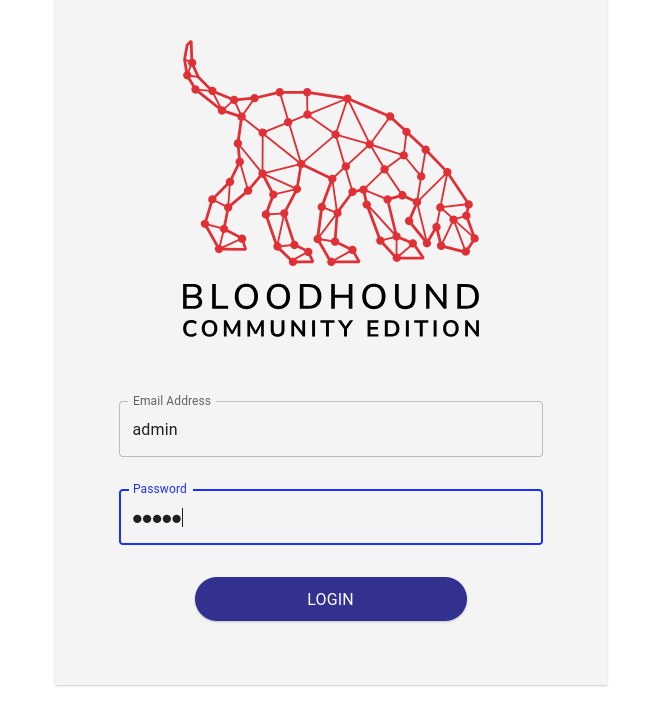 BloodHound login screen