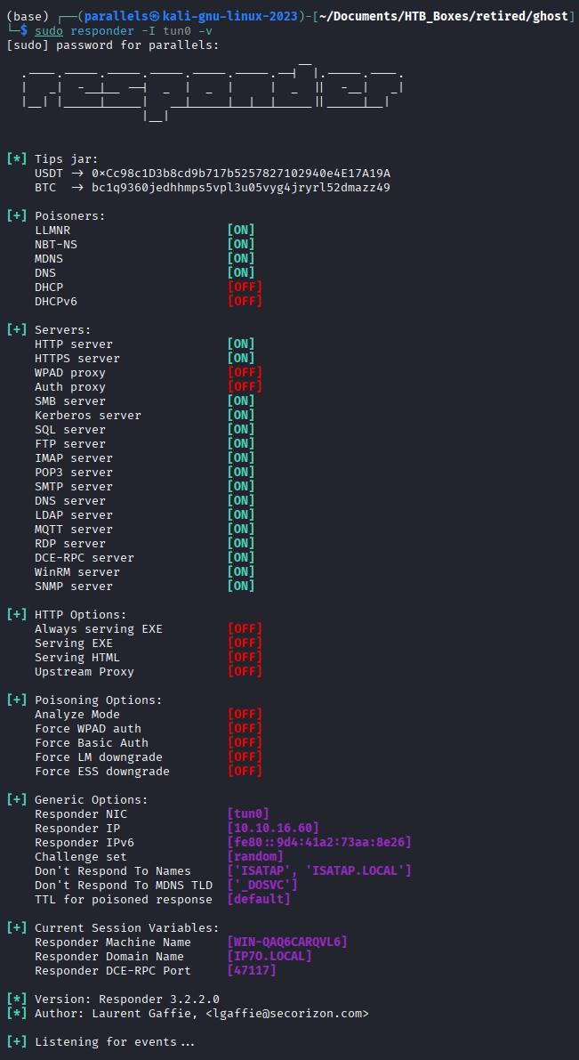 Responder listener active on tun0