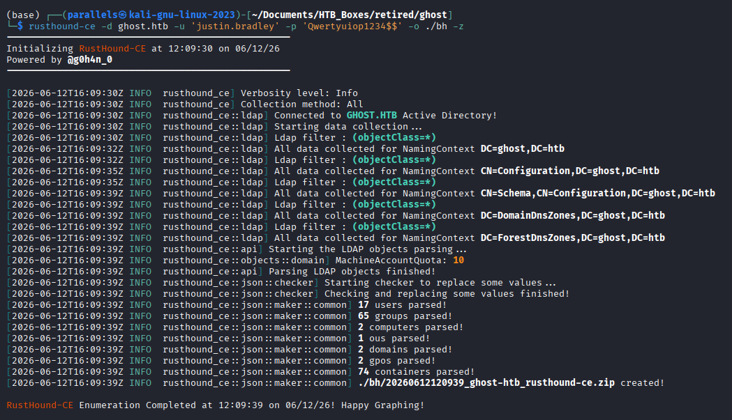 RustHound-CE collecting domain data