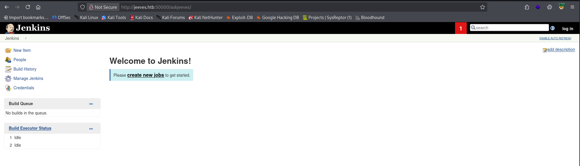 Jenkins administration dashboard