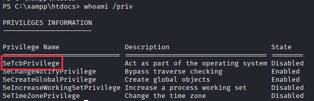 Reverse shell connected as NT AUTHORITY\LOCAL SERVICE