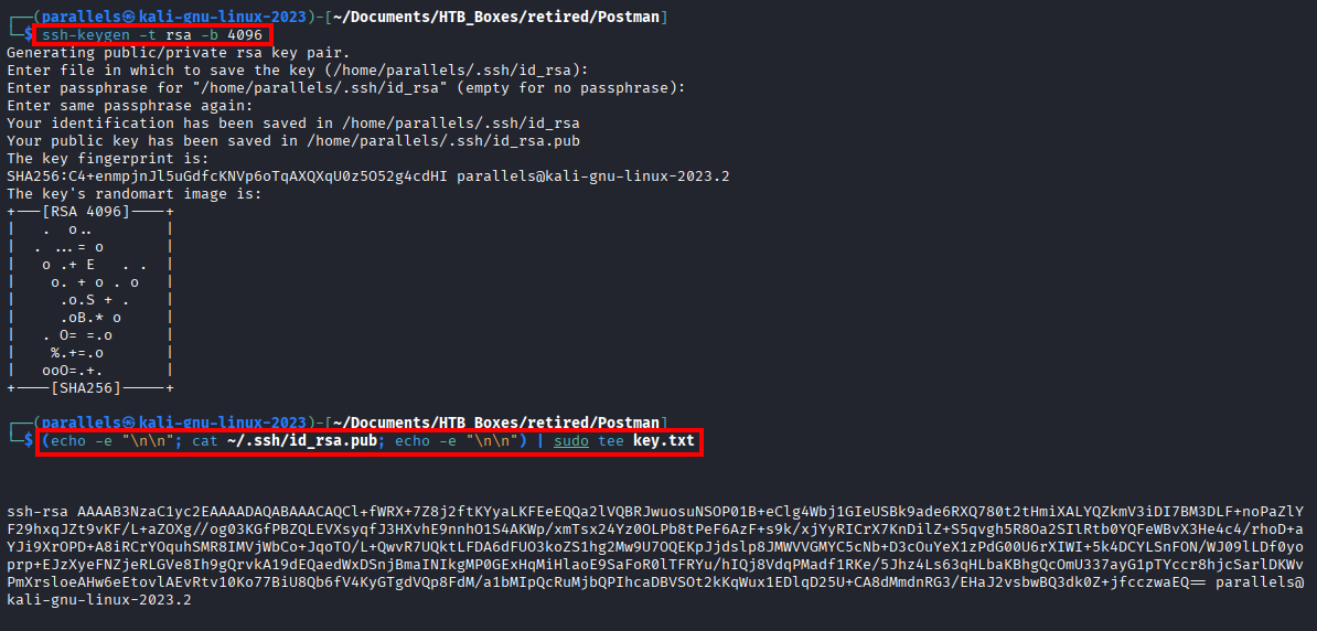 SSH keypair generated