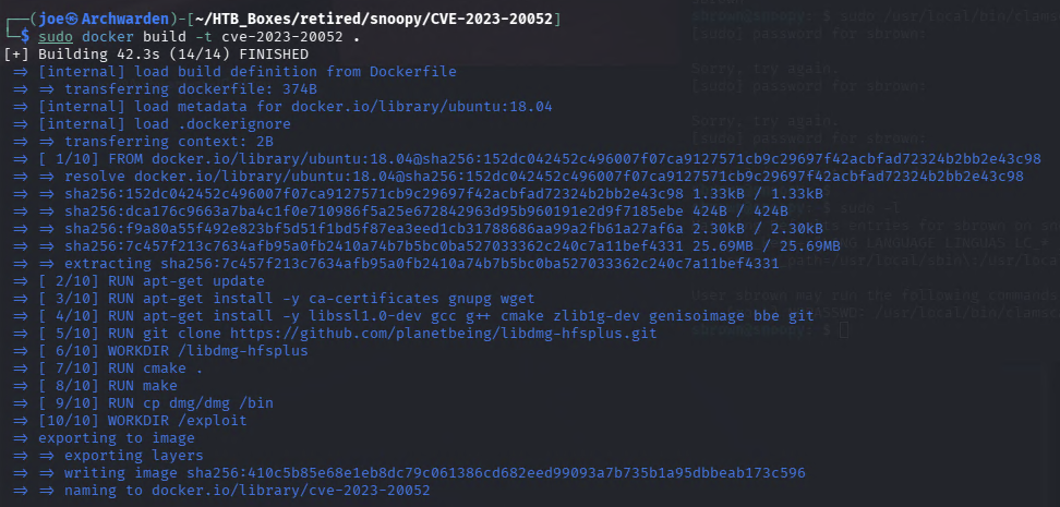 Docker image building for the CVE-2023-20052 exploit