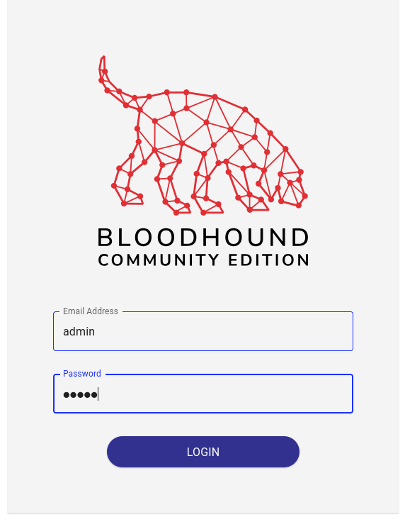 BloodHound login screen