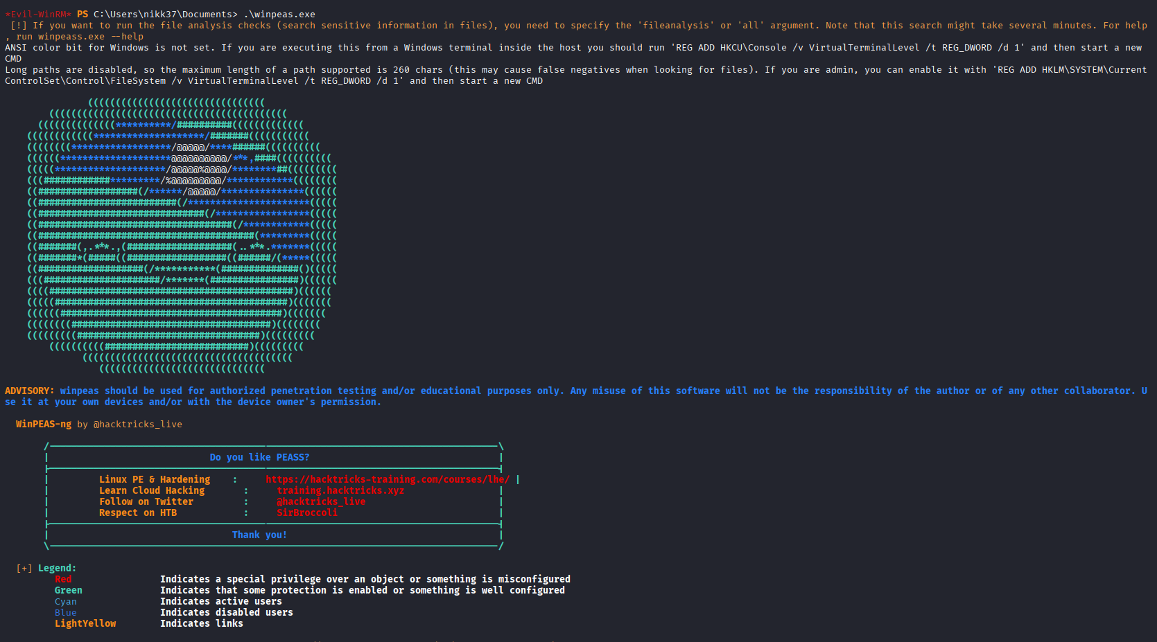 WinPEAS output showing Firefox credential files