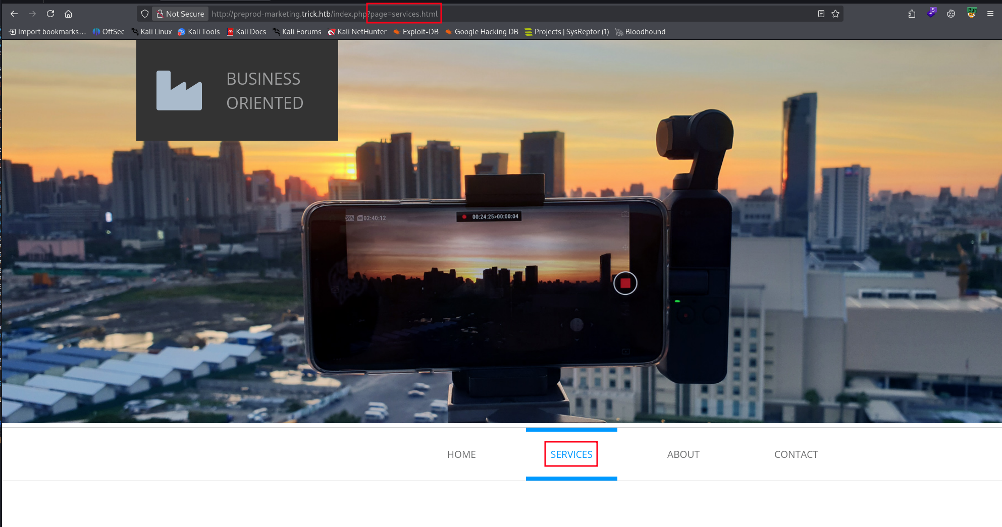 Marketing services page